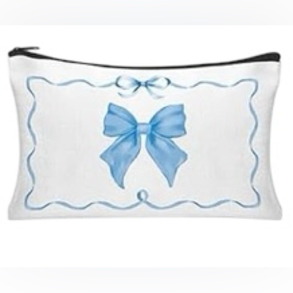 Blue Bow Makeup Bag